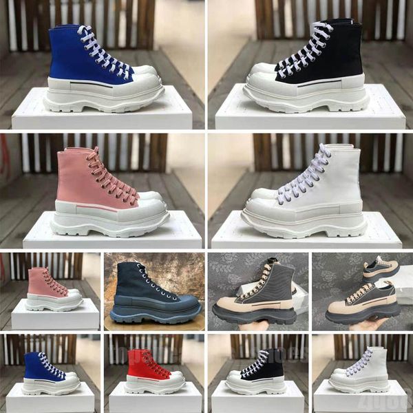 

2023 designer boots fashion casual shoes tread slick canvas sneaker platform shoes high triple white royal pale pink red women 34-45, Black