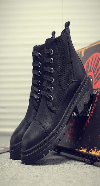 

genuine leather men ankle boots fashion snow boots for men039s motorcycle boots man black brown lace up shoes for winter autumn9425520
