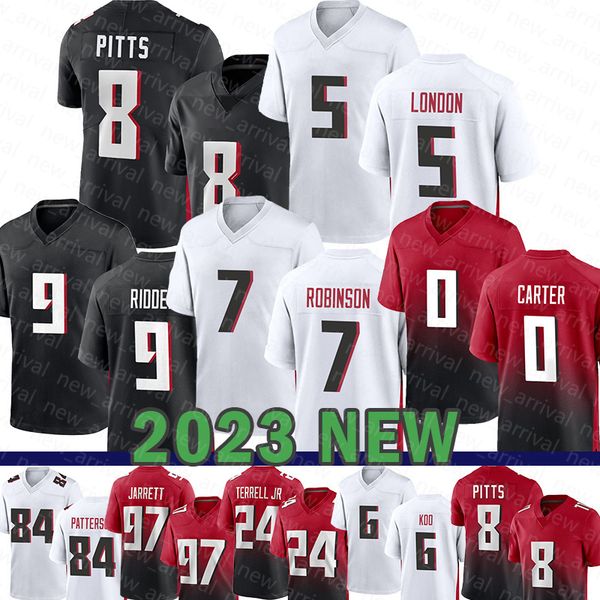 

desmond ridder football jersey atlantas falcon kyle pitts drake london bijan robinson lorenzo carter cordarrelle patterson grady jarrett a.j, Black;red