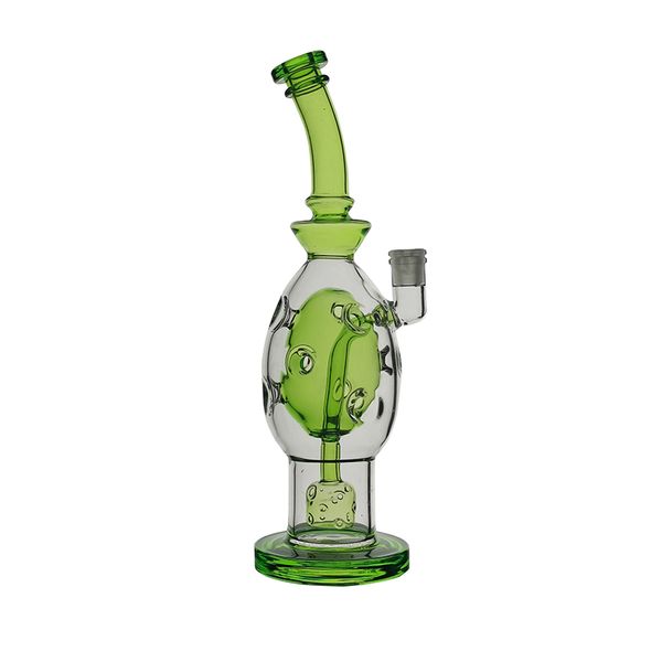 

Dinosaur Eggs Type Hookahs Glass Bong Recycler Smoking Water Pipe Dab Rig 30cm Height with 14mm Joint