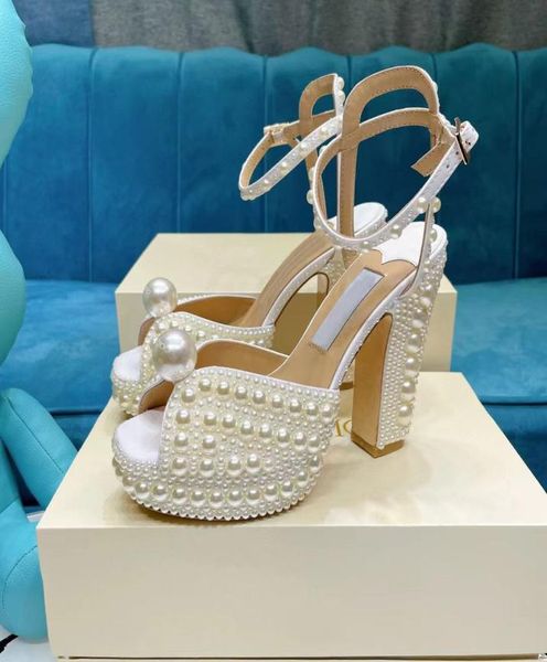 

crystal high-heeled shoes wedding shoes high-end bride rhinestone pearl women's fashion large size small size 35-407584812, Black