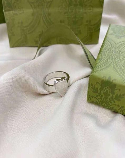 

2021 designer ring fashion heart rings for women original design great quality love shaped ring with box 1pcs nrj11338629248, Silver