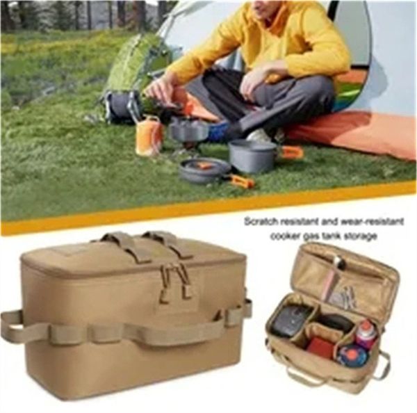 

outdoor camping gas tank storage bag large capacity ground nail tool bag gas canister picnic cookware utensils kit b37