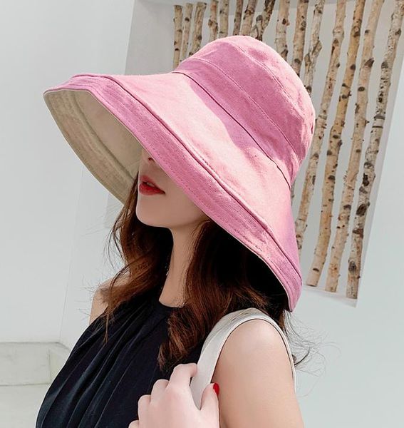 

bucket hats cotton linen sun hat for women vacation summer foldable bucket hat large brim beach sun hat3128532, Blue;gray