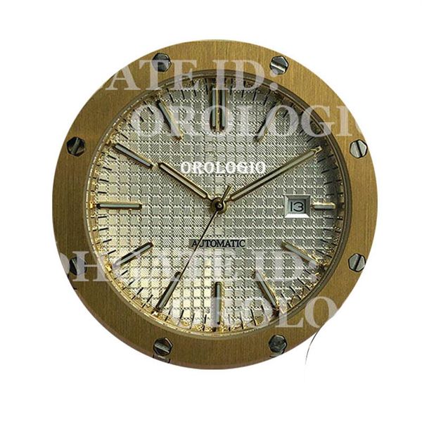 

mens automatic mechanical watches classic style 42mm full stainless steel strap wristwatches sapphire super luminous u1 factory241m, Slivery;brown