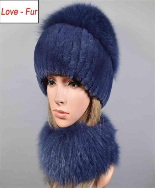 

winter soft warm women real rex rabbit fur scarf hat warm real fox fur cap ring shawl natural fox fur scarves hats 2012155469687, Blue;gray