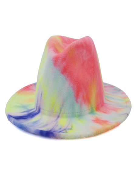 

winter hats for women fashion flat wide brim panama wool felt jazz fedora hat for men tiedye cap2607550, Blue;gray