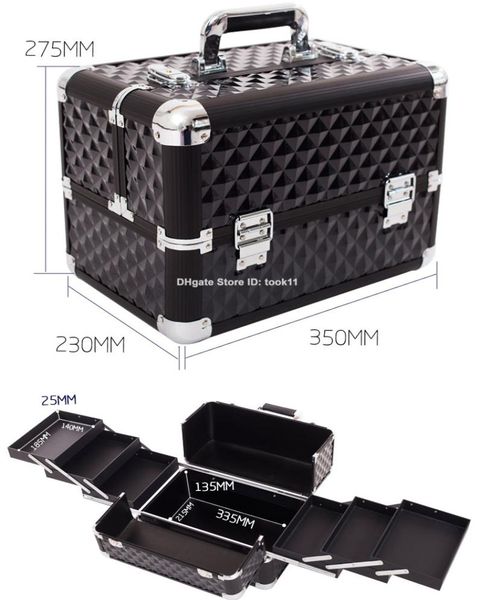 

professional cosmetic bag big hard makeup organizer storage box beautician cosmetician tool make up case metal aluminium handbag t7366828