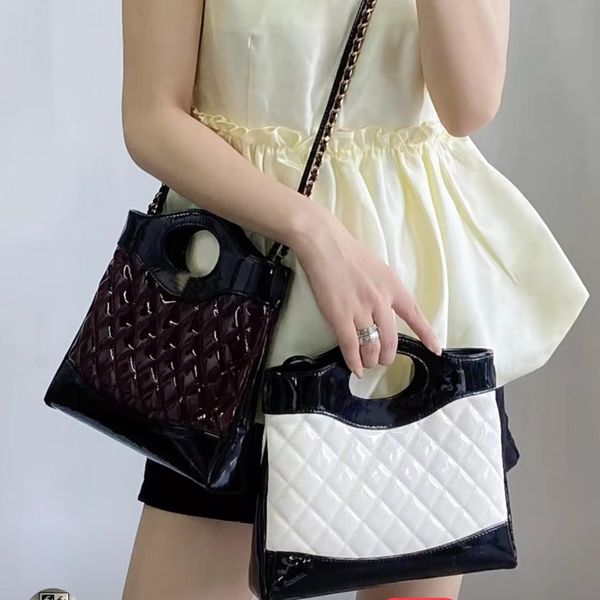 

channel tote bag fashion cowhide designer bags patent leather crossbody shoulder bag large capacity chain luxury handbag leather casual shop