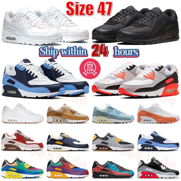 

90s max og running shoes sports 90s triple white leather black mesh unc infrared caramel light blue phantom coconut milk michigan airs sneak