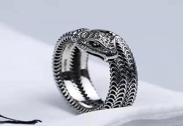 

designer 925 silver single head retro fashion couple ring018283666
