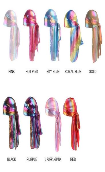 

new colorful sparkly durags turban bandanas men039s shiny silky durag headwear headbands hair cover accessories wave caps rags 5176381, Blue;gray