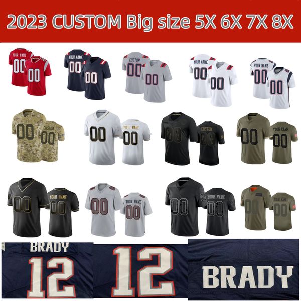 

custom plus szie 5xl 6xl 7xl 8xl jersey4 bailey zappe mac jones football jerseys cole strange matt judon rhamondre stevenson damien harris k, Black;red