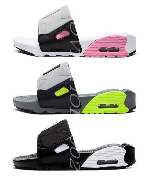 

2020 new 90 slide smoke grey volt black white rose cool grey men women 90s white black home casual shoes size 36454143414