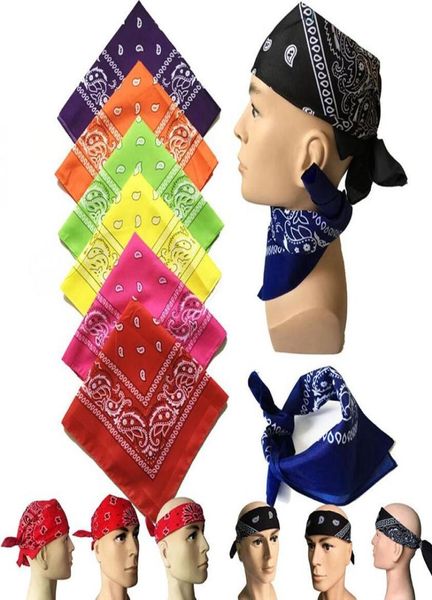 

5555cm bandanna paisley print handkerchief magic scarf riding headband square turban outdoor hiking face magic scarf 30 styles lj9559507, Blue;gray