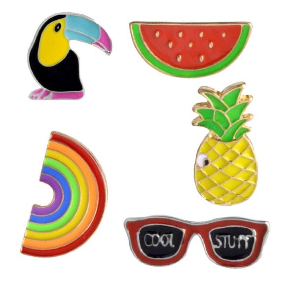 

colorful parrot watermelon pineapple rainbow sunglasses quotcool stunquot pins personality creative special brooch fruit combi8416219, Gray