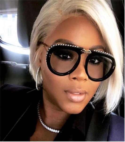 

rhinestone pilot foldable sunglasses fashion 2021 women039s glasses designer shades retro big sunglasses lunettes de sol u7692480, White;black