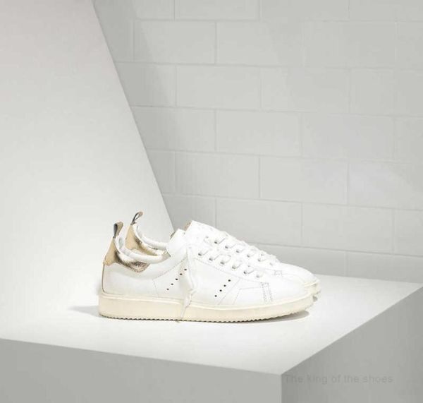 

casual shoes sneakers dirty shoes designer luxury white gold italian retro small starter in pelle di vitello7961773