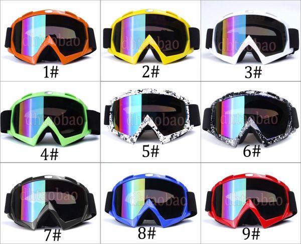 

moq1pcs fashion skiing motorcycle goggles outdoors sports sunglasses windproof crosscountry antifog glasses 9 colors 1374435, White;black