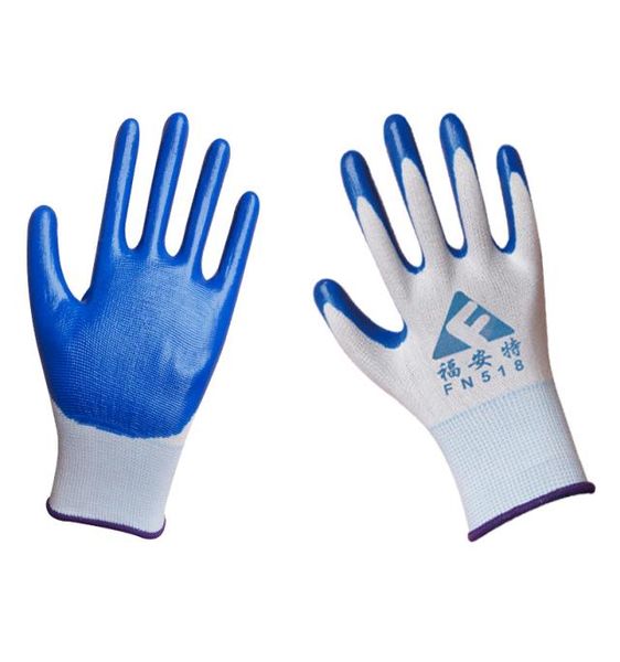 

12 pairs flexible and sensitivity black nitrile coated working safety gloves1216141, Blue;gray