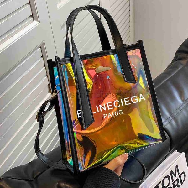 

totes pvc clear shopping bag neon color handbag luxury brand designer tote bags women messenger shoulder bags stylishhandbagsstore19