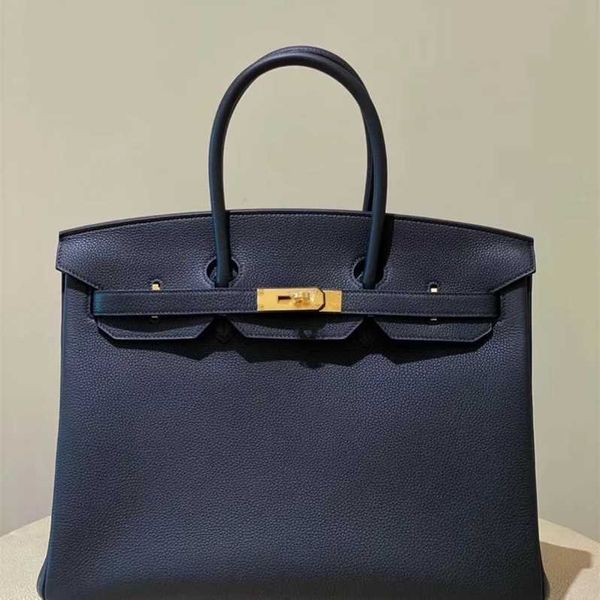 

birkinns luxury women bag leather handmade origin y handmade wax thread sewn bk35 bag togo calf leather black portable women's bag