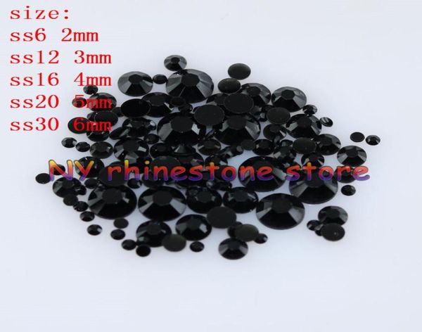 

100010000pcsbag 26mm black resin crystal rhinestones flatback super glitter nail art strass wedding decoration applique non 2604080