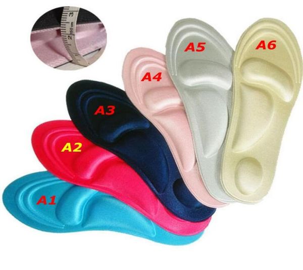 

4d sport sponge soft high heel shoe insoles arch support ortic massage pain relief insert shock absorber comfort cushion pads9760321, White;pink