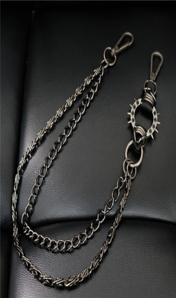 

men039s motorcyle wallet belt chain punk hiphop pant heavy gothic rock pants trousers jean wallet key men039s waist key chai3250856, Silver