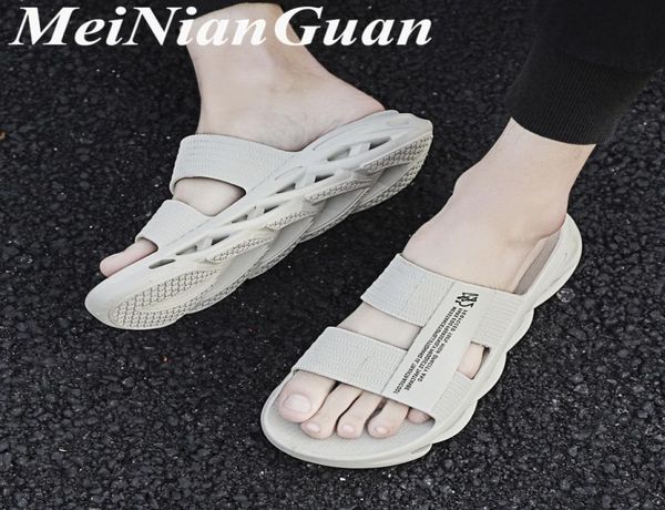 

mens slippers summer trendy male shoes man outdoor sandals youth slipper men light soft home shoes l13 2103017803056, Black