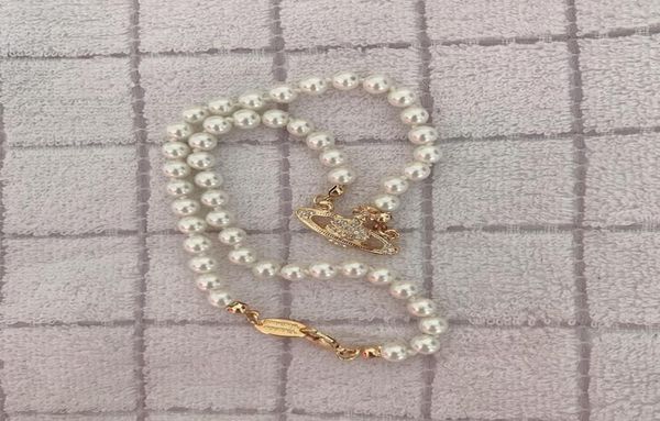 

rhinestone satellite pendant necklace women orbit pearl chain necklace fashion jewelry for gift party pearl necklace4522879, Silver