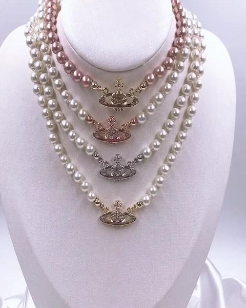 

saturn pendant beaded pearl choker pearl planet orb necklace6639913, Silver