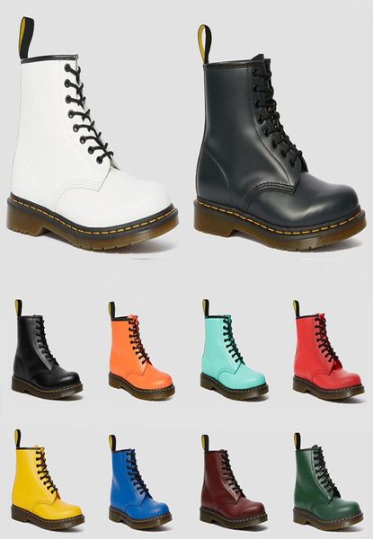 

2020 dr martin men women boots 1460 triple black white cherry red green navy fashion martins smooth leather lace boot winter shoes2840097