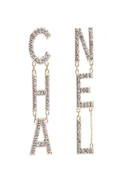 

fashionable rhintone cz statement earrings 925 sier needle capital alphabet letter drop earrings9694788, Golden
