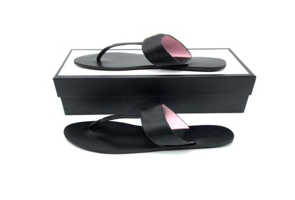 

2019 designer men women leather golden thong sandal slippers with leather thong sandal golden leather thong sandal slippers flat w1961121, Black
