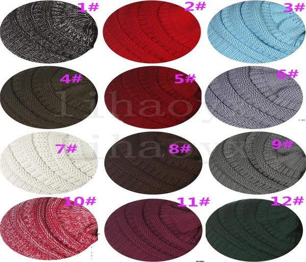 

women knitted beanie hat 36 colors soft stretch cable knit winter warm skull beanie 30pcs da0614606670, Blue;gray