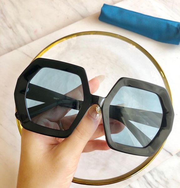 

new popular designer oversized sunglasses square summer style for women adumbral goggle uv400 lens mixed color with bo7173122, White;black