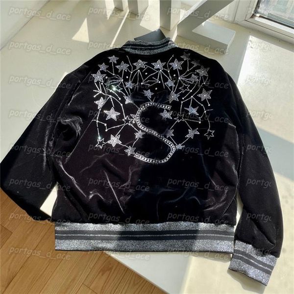 

shiny women baseball coat letter men baseball jacket casual autumn spring long sleeves jacket lovers street style jackets233r, Black
