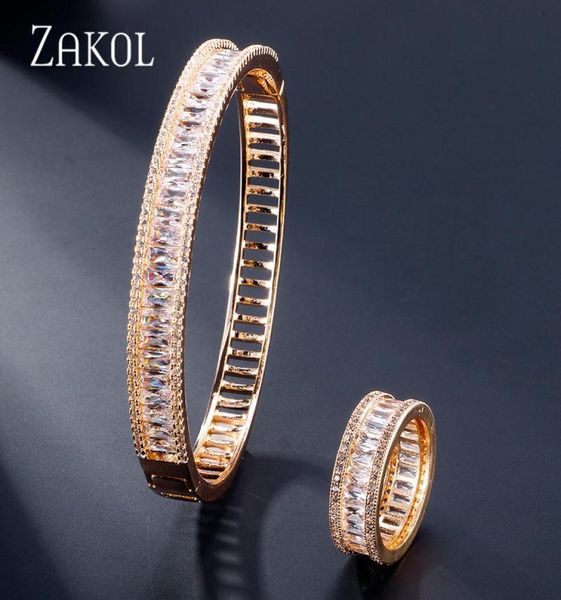 

ring women baguette jewelry zirconia fssp3043 zakol anniversary cubic for wedding bangle bridal luxury set doxuc8371287