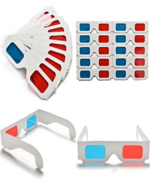 

3d glasses anaglyph redblue paper cyan movie dvd 3d dimensional5837391, White;black