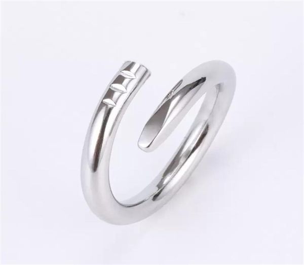 

designer rings band luxury mens ring womens nail screw lovely girlfriend stainless steel design jewelry fashion classical rose gol6904719, Silver
