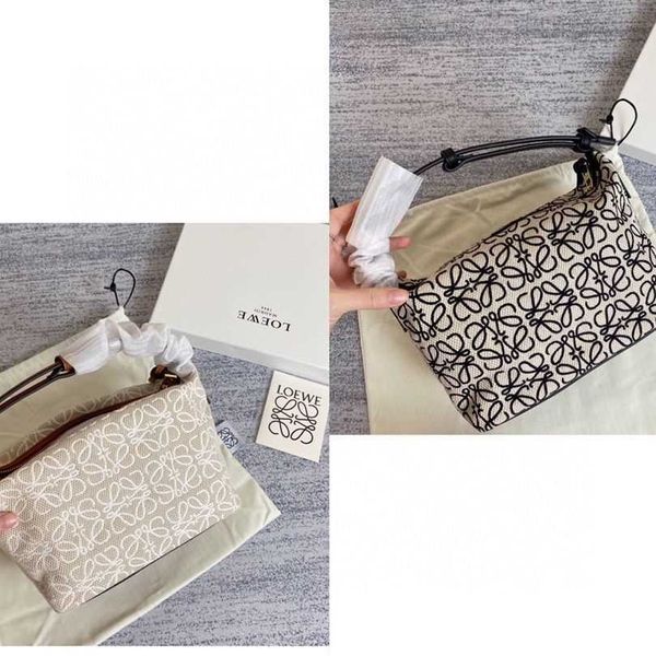 

bag loeweess fashionable summer high beauty lunch box bag canvas embroidery handbag lightweight mesh red same style famous