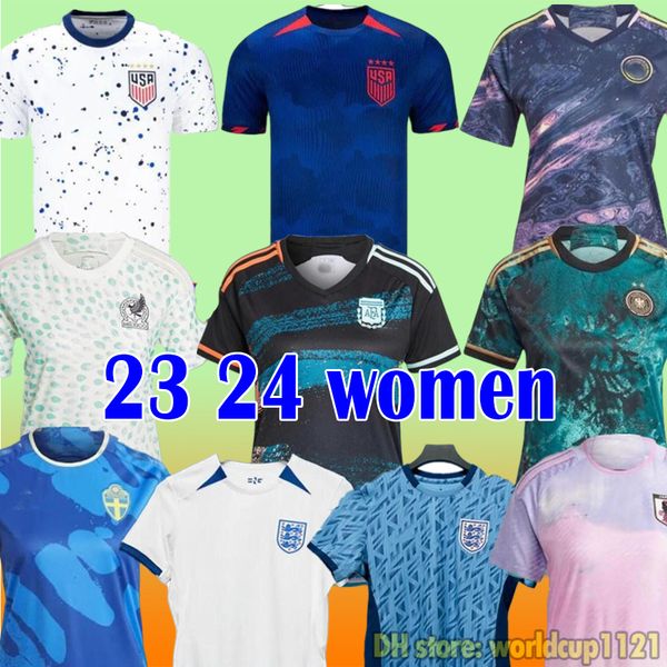 

2023 women's football french englands mexico sweden japan colombia women soccer jerseys spain germany home away 23 24 jersey football s, Black;yellow