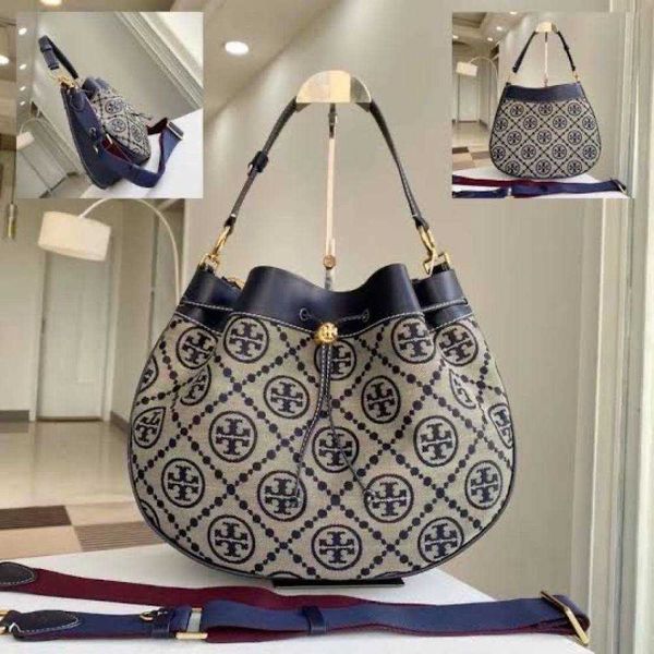 

designer leather woman's torysburchs bags luxury handbags woman monogram drawstring messenger brand shoulderbag crossbody large capacit