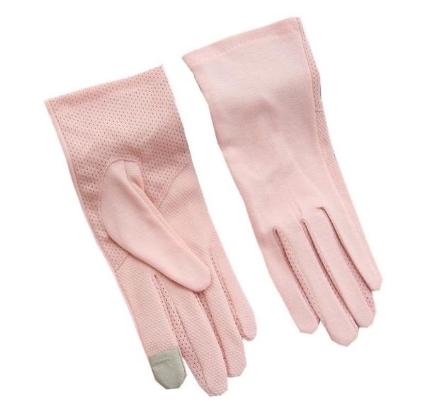 

sun protection gloves for women in summer pure cotton touch screen thin breathable anti slip short riding gloves spring and autumn1732981, Blue;gray
