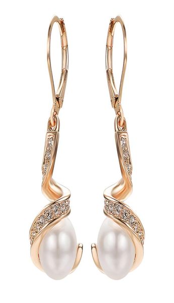 

yoursfs 6 pairsset leverback hoop earrings for women 18k gold plated faux pearl dangle earring round piercing cz earring jewelry6803078, Golden;silver