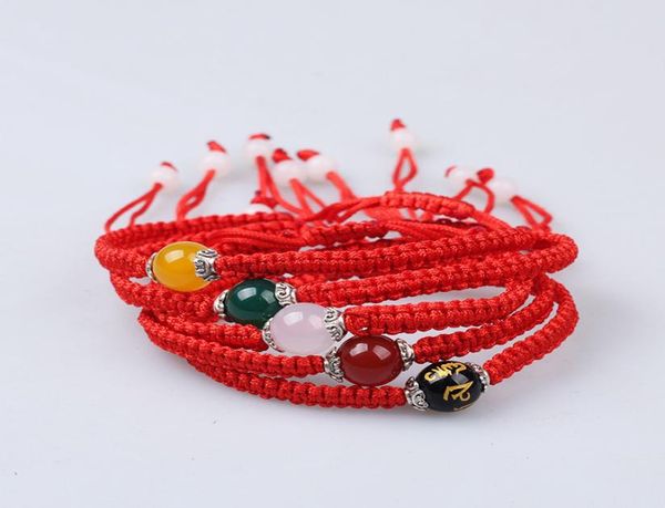 

pretty lucky bracelet kabbalah red string thread agate charm bracelets women handmade jewelry friendship bracelets6385748, Golden;silver