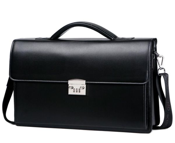 

new male bring password lock briefcase diagonal package genuine leather computer bag men messenger luxury handbags maleta 2009181926377