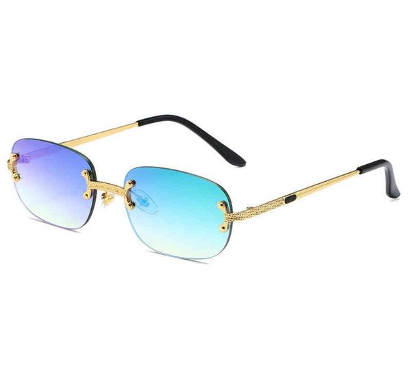 

trendy designer inspired rimless sunglasses 2021 for women fashion square glasses for men ultralight uv400 eyewear unisex3903182, White;black