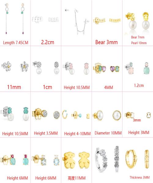 

fahmi 2022 new style 100 925 sterling silver cute bear trend fashion ladies beautiful classic earrings jewelry factory direct who4086775, Golden;silver